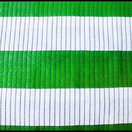 Malla de sombreo al 90% de ocultación en rollo de 3x100 metros en Color Bicolor Verde y Blanco.